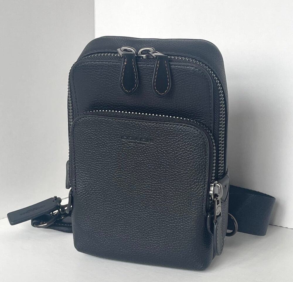 Coach Gotham Sling Pack 13 CR849 Black Leather Crossbody